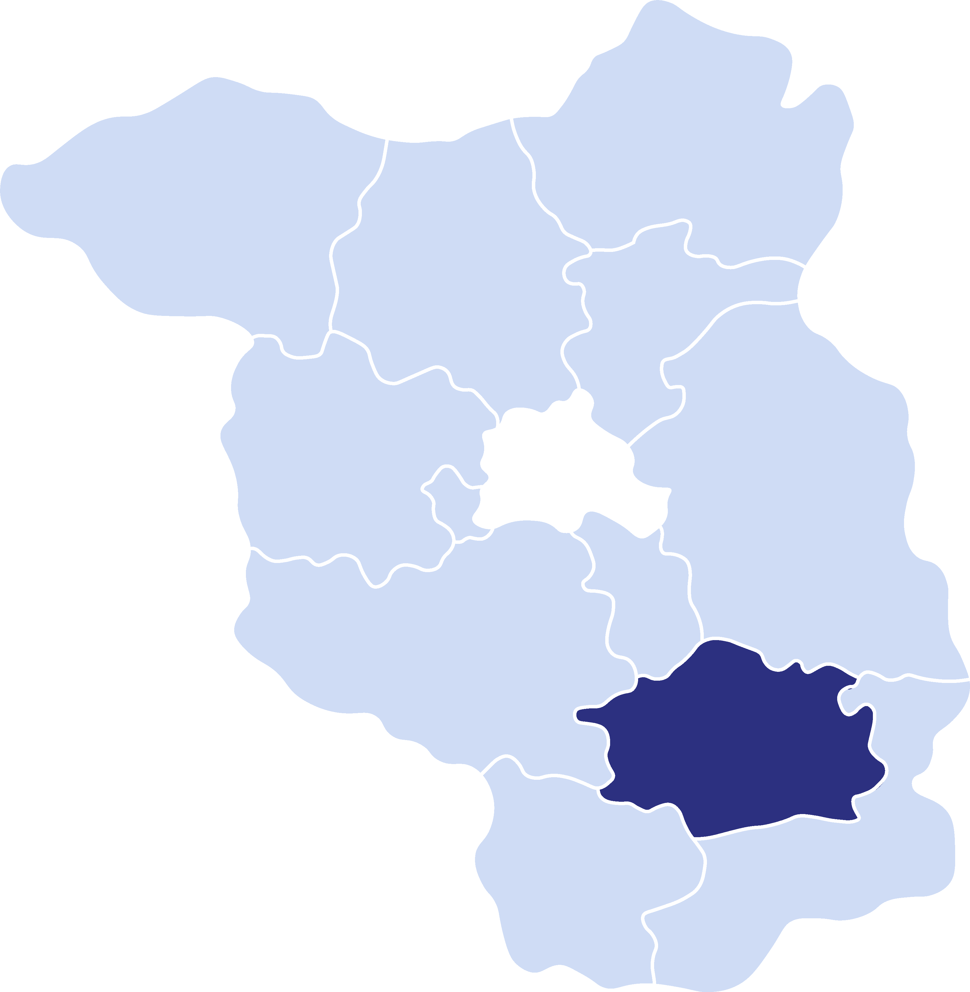 Reisegebiet Spreewald auf einer Karte Brandenburgs
