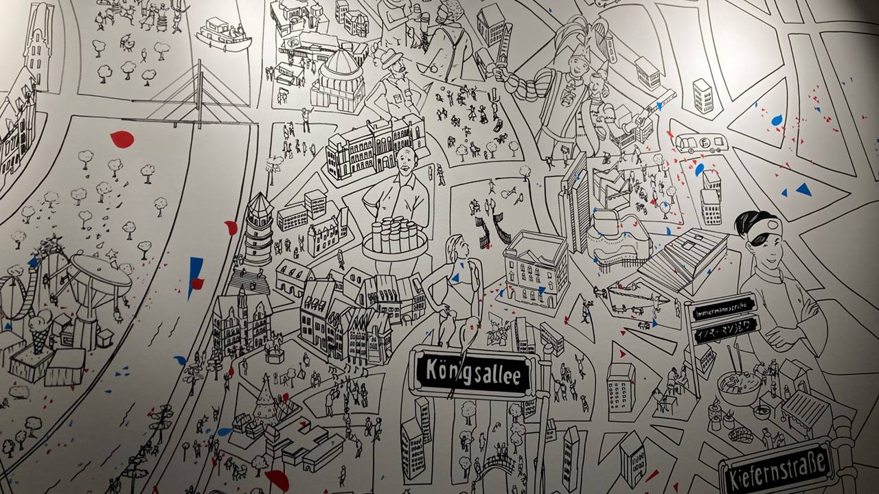 Stadtplan Düsseldorf in der Touristinformation