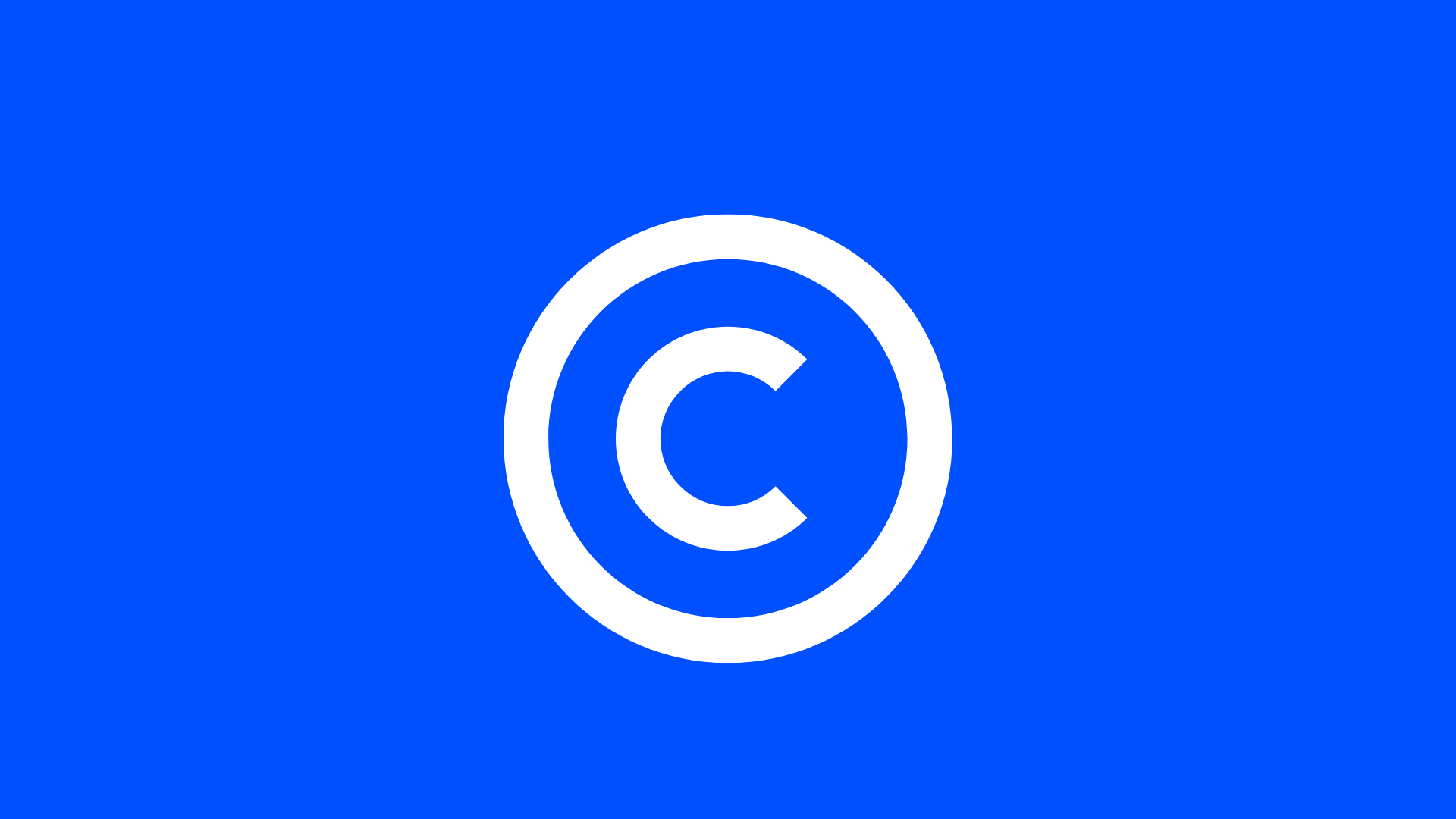 Copyright Symbol auf blauem Grund