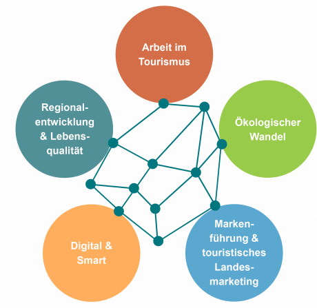 Grafik von 5 vernetzten Zukunftsfeldern