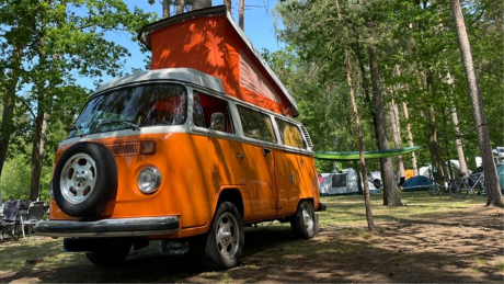Bulli auf Campingplatz in Bantikow