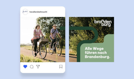 Bild, wo Designelemente und Logo im Havelland eingebunden sind