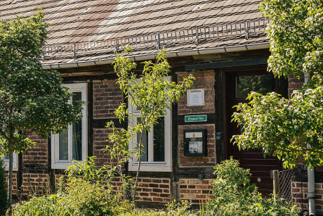 Ferienwohnung von außen in der Baruther Glashütte