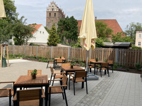 Terrasse im Garten des Haus Uckermark in Angermünde