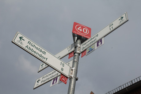 Beschilderung zur Knotenpunktwegweisung für Radfahrer in Brandenburg, Prignitz