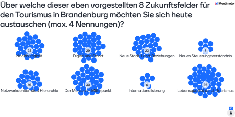 Zukunftsfelder von Teilnehmenden bepunktet