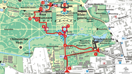 barrierefreie Routen im Park Sanssouci