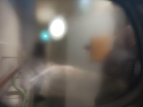 Blick durch eine Simulationsbrille Foto: Stiftung Gedenkstätte Lindenstraße, Potsdam