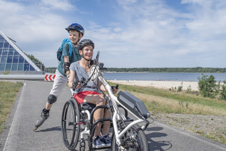 Handbiketour am Dreiweiberner See