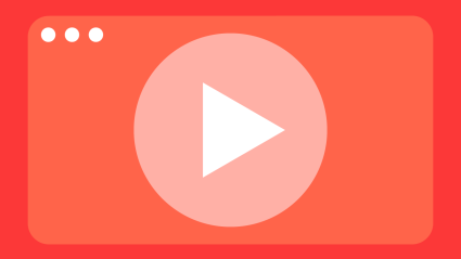 Grafik Videoplayer auf rotem Grund