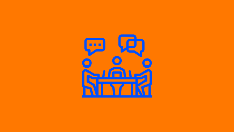 Grafik von Personen, die zusammen sitzen, aber jeder arbeitet separat an seinem Laptop