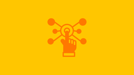 Grafik Hand klickt Button