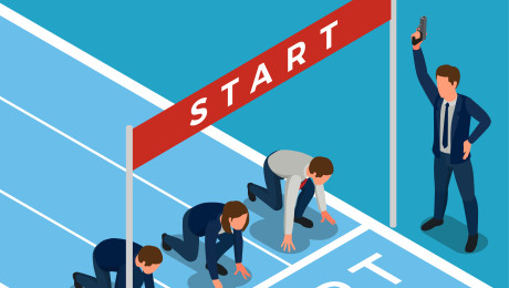 Läufer an Startlinie