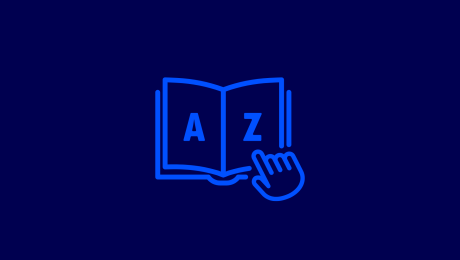 Finger blättert in Lexikon