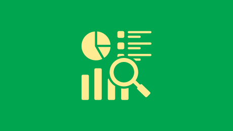 Illustration für Marktforschung: Lupe und drei Diagramme