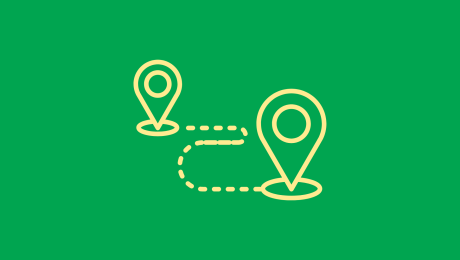 Miteinander verbundene Pins auf einer Karte