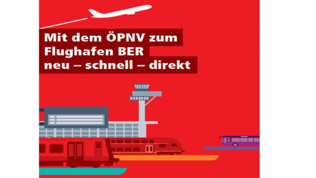 Grafik von Flughafen, der an den ÖPNV angebunden ist