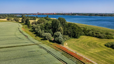 Radweg am Unteruckersee von oben