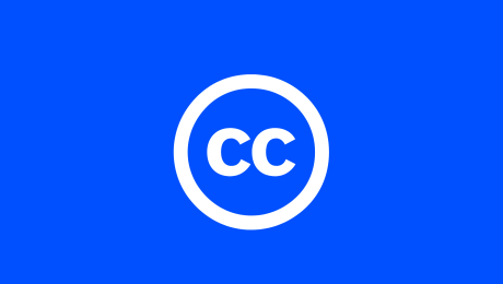 Creative Commons Logo auf blauem Grund
