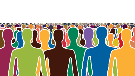 Konturen von Menschen in unterschiedlichen Farben
