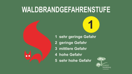 Amtliche Mitteilung der Waldbrandgefahrenstufe