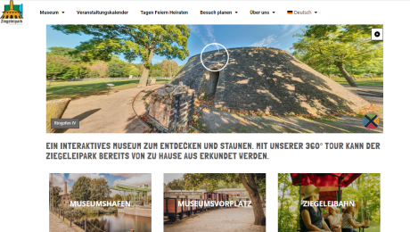 Webseite des Ziegeleipark Mildenberg